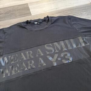 adidas Yohji Yamamoto Y-3 wear a smile wear a y-3 LS t shirt
